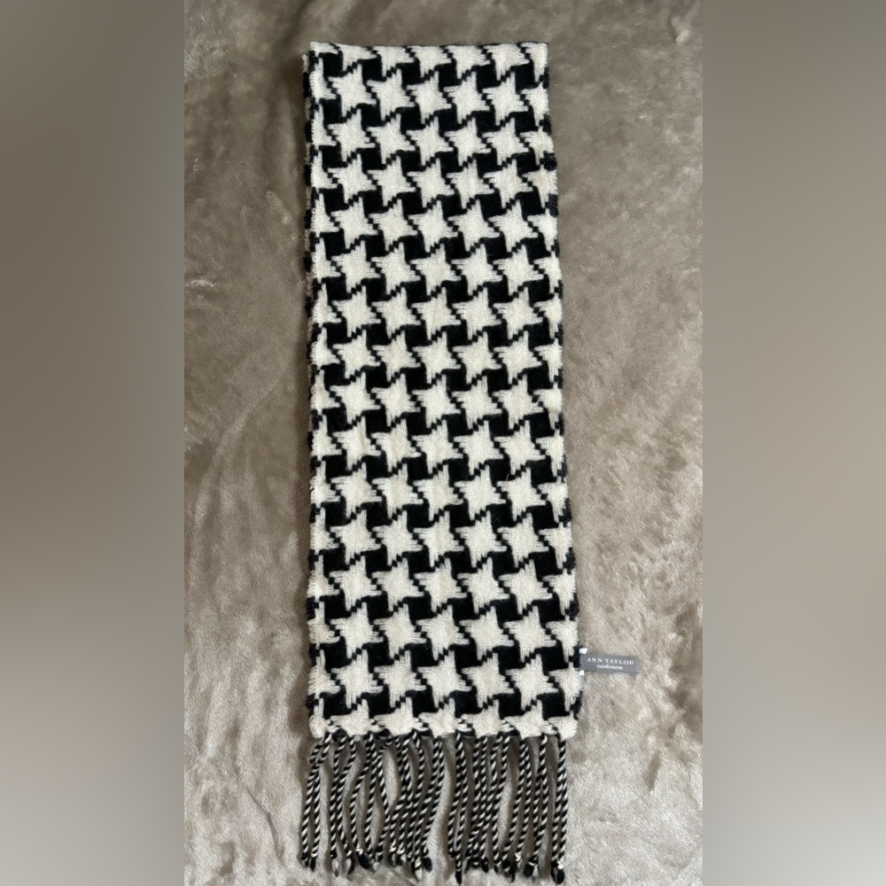 100% Cashmere Scarf, Ann Taylor | Size: 7” x 76 |  Color: black & white
